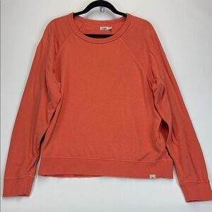 FAHERTY Coastal Cloud Crew Sweatshirt Coral Size Medium